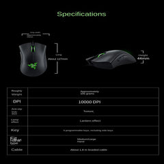 Razer Deathadder Viper Standard Edition 6400 Mouse para jogos com fio Novo espor